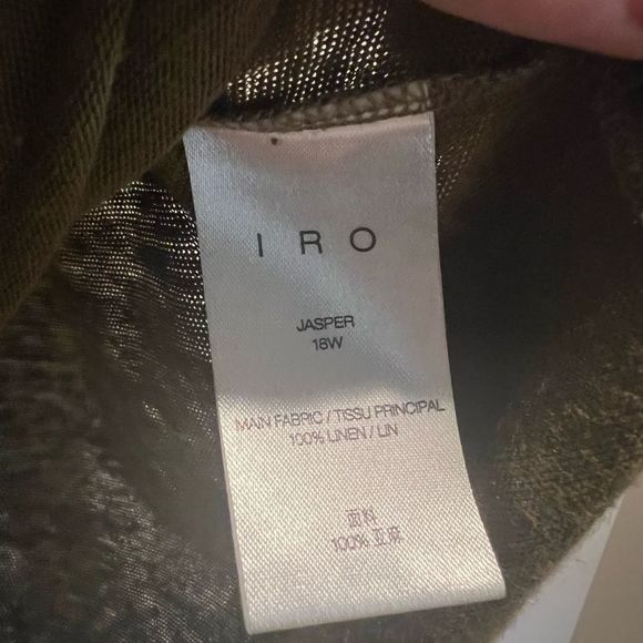 IRO Men’s Olive Green Distressed Linen Tee - Medium - Picture 5 of 6